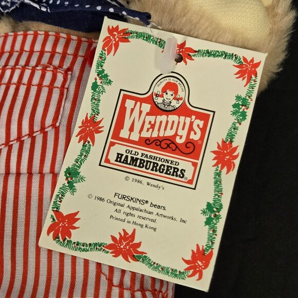 Vintage 1986 Wendys Dudley Furskins Plush Stuffed Toy Teddy Bear 7" w Tag - Picture 4 of 9